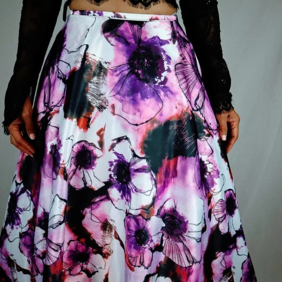 NWT Rachel Allan Two Piece Black Purple Formal Gown $538 - Picture 4 of 13